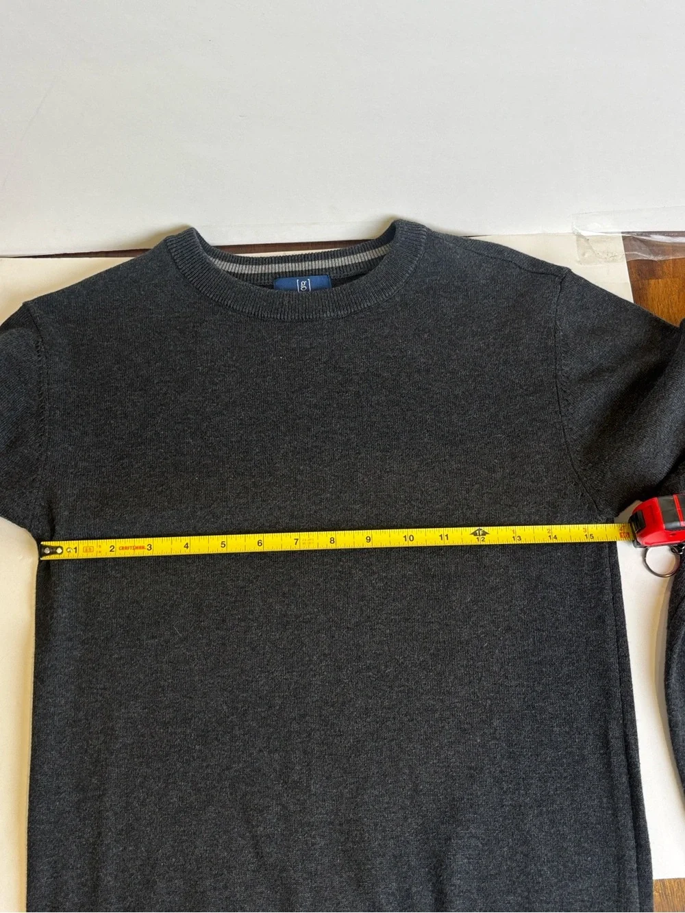 George Men's Crewneck lightweight Sweater - Charcoal